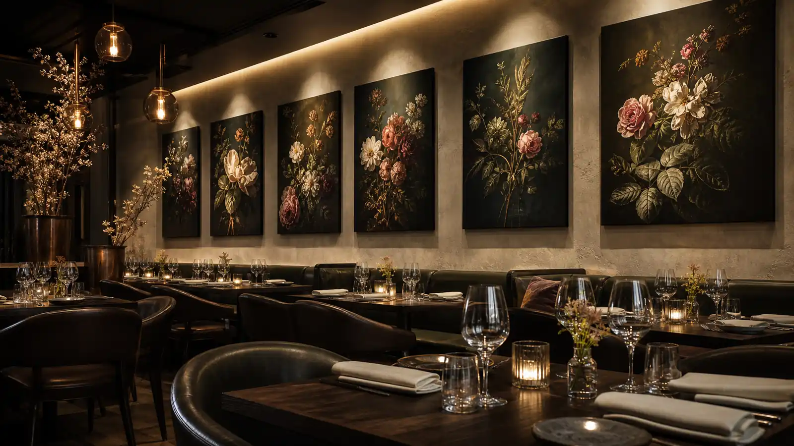 Fine dining restaurant canvas wall